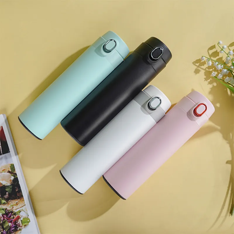 450 ml double wall stainless steel vacuum bottle with 304 s/s inner, 201 s/s outer with powder coating